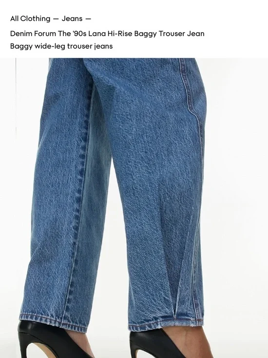 Denim Forum Blue High-Rise Wide Leg Jeans Barrel style - Picture 5 of 13